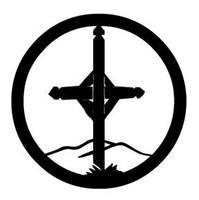 cross scene circle cowboy western decal