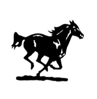 horse running cowboy western decal