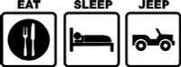 Eat Sleep Play JEEP 2 Die cut Vinyl Decal
