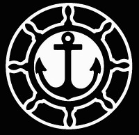 Boat Wheel and Anchor Vinyl Boating Decal