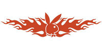 Playboy Flames Back Window Graphic