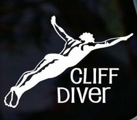 CLIFF DIVER Diving Jumping Base Jump Decal Vinyl