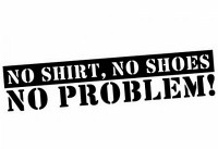 No Shirt No Shoes No Problem Funny Vinyl Car Decal