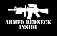 armed redneck inside rifle rebel decal
