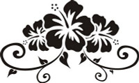 hibiscus floral design decal sticker wall art graphic flower hawai hawaiian sticker