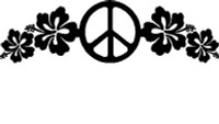 Peace 2 with Flowers Vinyl Car Decal