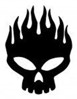 Flame Skull Decal 1