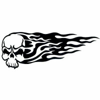 Flaming Skull 4 Vinyl Sticker 1811