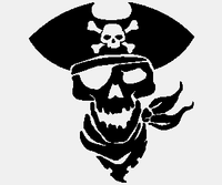 Pirate Skull 3 Diecut Decal 1824