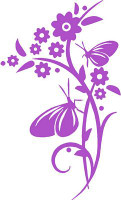 Butterflies on Flowers Decal Sticker