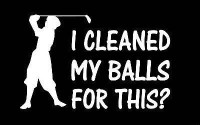 i cleaned my balls golf decal
