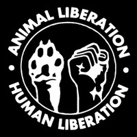 ANIMAL LIBERAION HUMAN LIBERATION ROUND STICKER