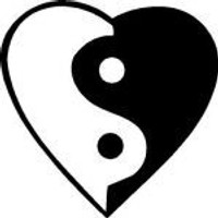 Yin and yang in a Heart Yoga Decal