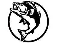 bass jump fishing logo die cut decal