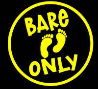BARE FEET ONLY ROUND BOATING STICKER 66