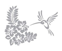 hummingbird and flowers decal