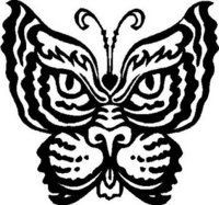 Butterfly Tiger Face Die Cut Decal Sticker