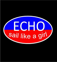 ECHO sail like a girl OVAL sticker