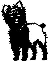 YORKIE Dog with BOW Decal
