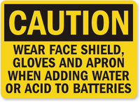 Wear Gloves Apron Caution Sign
