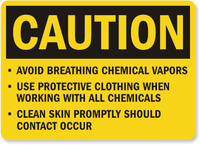 Avoid Breathing Caution Sign