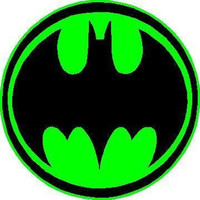 Bat Logo Round Green and Black Sticker