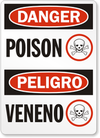 Poison Danger Bilingual Sign