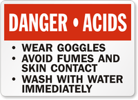Wear Goggles Chemical Hazard Sign