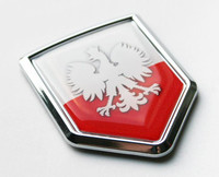 Poland White Eagle Flag Decal Car Chrome Emblem Sticker