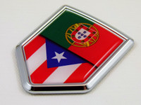 Portugal Puerto shield split chrome car badge