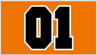 01 Rebel Dukes Race Number Sticker black and orange