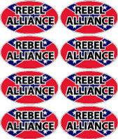 confederate flag oval REBEL ALLIANCE decal set