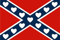 confederate flag with hearts sticker