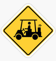 GOLF warning golfer sticker