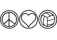 Volleyball peace love Decal Vinyl Sticker