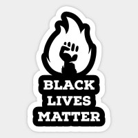 BLACK LIVES MATTER FLAME 77 STICKER