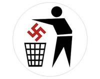 No Nazi's Anti Nazi Anti Fascism Antifa Pitch in Swastika in Garbage Can Vinyl Car Truck