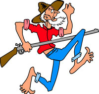 Hill Billy CARTOON MAN WITH RIFLE STICKER Hill Billy CARTOON MAN WITH RIFLE STICKER