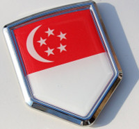 Singapore Decal Flag Car Chrome Emblem Sticker