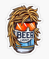 mullet pride redneck BEER STICKER 2