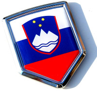 Slovenia Decal Slovenian Flag Car Chrome Emblem Sticker Decal