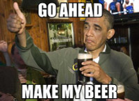 Obama Funny Beer Sticker 3