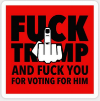 FUCK TRUMP AND VOTERS STICKER
