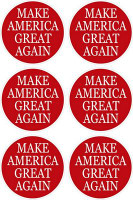 MAKE AMERICA GREAT AGAIN ROUND RACIST STICKER SET OF 6