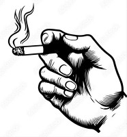 Smoking Cigarette in Hand Sticker