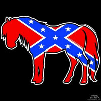 redneck confederate flag pony decal