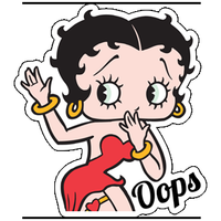 betty boop oops color sticker
