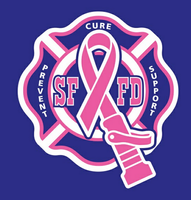 Firefighters for a Cure PINK PURPLE STICKER 1