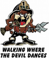 Taz Fireman Color Decal DEVIL DANCES