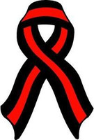 Thin Red Line Ribbon Decal Firefighter STICKER